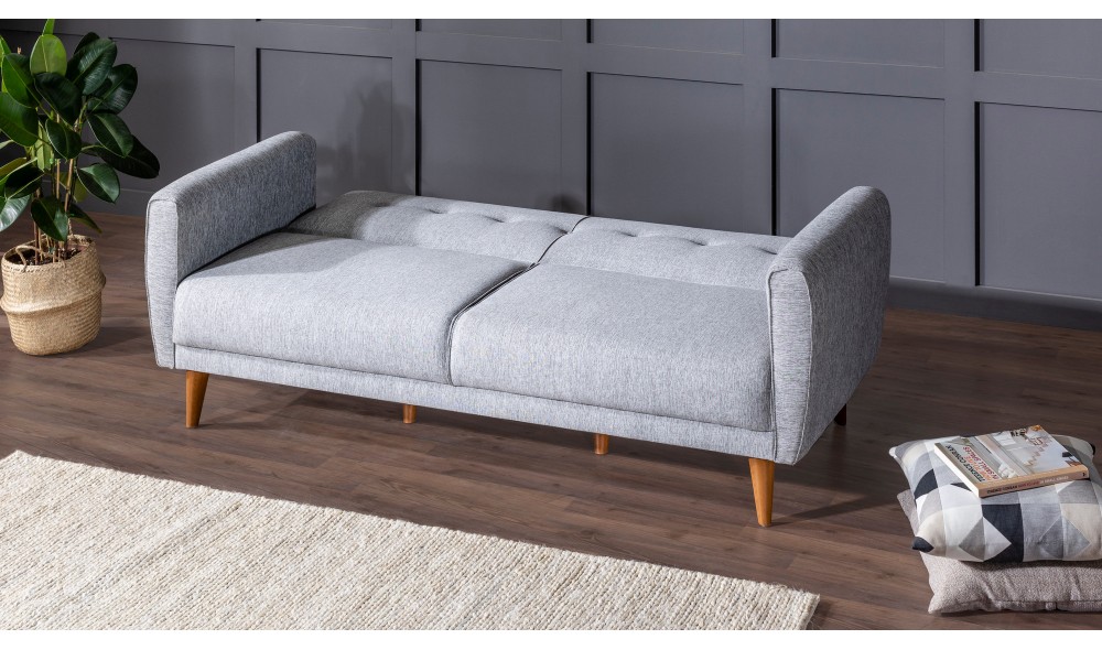 Canapea extensibila cu 3 locuri, Aria - Gri, 205 x 85 x 80 cm