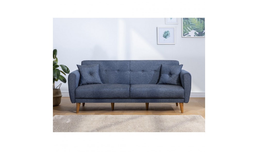 Canapea extensibila cu 3 locuri, Aria - Albastru inchis, 205 x 85 x 80 cm