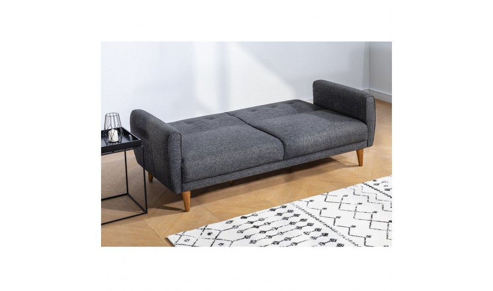 Canapea extensibila cu 3 locuri, Aria - Gri inchis, 205 x 85 x 80 cm
