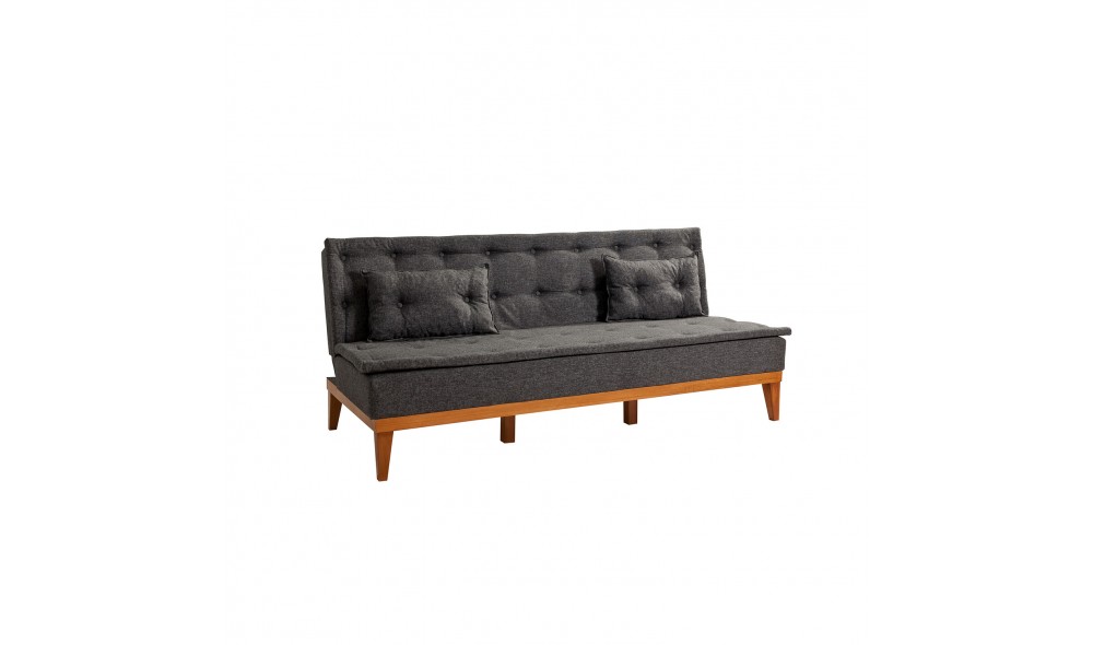 Canapea extensibila cu 3 locuri, Fuoco - Antracit, 184 x 80 x 80 cm