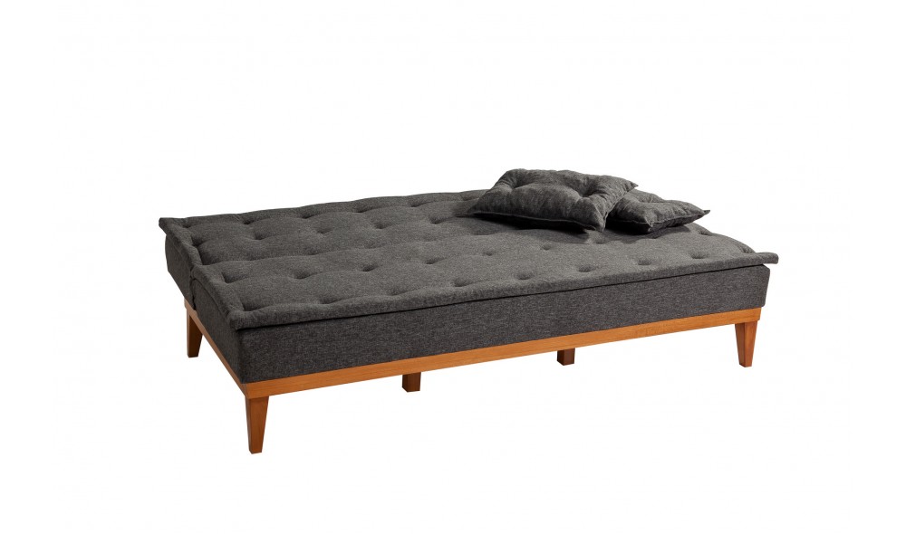 Canapea extensibila cu 3 locuri, Fuoco - Antracit, 184 x 80 x 80 cm