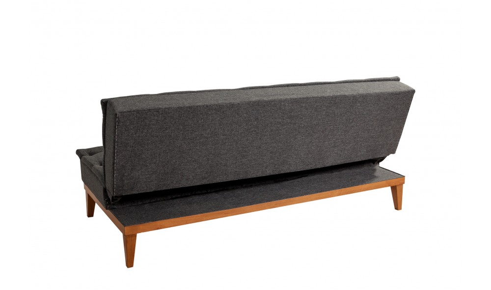 Canapea extensibila cu 3 locuri, Fuoco - Antracit, 184 x 80 x 80 cm