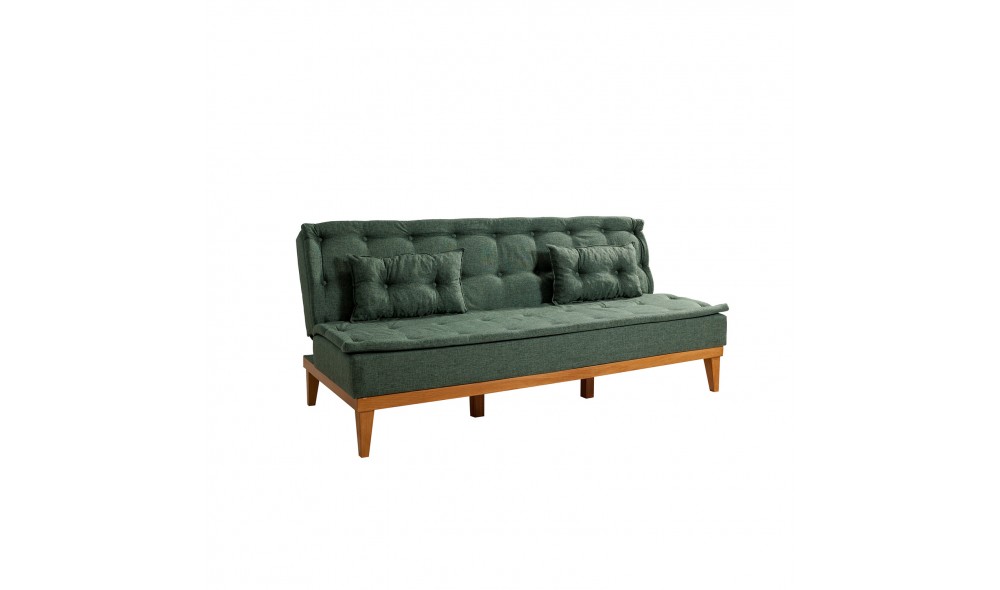 Canapea extensibila cu 3 locuri, Fuoco - Verde, 184 x 80 x 80 cm