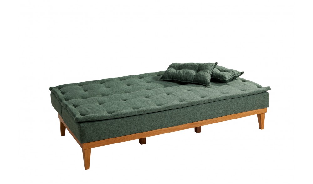 Canapea extensibila cu 3 locuri, Fuoco - Verde, 184 x 80 x 80 cm