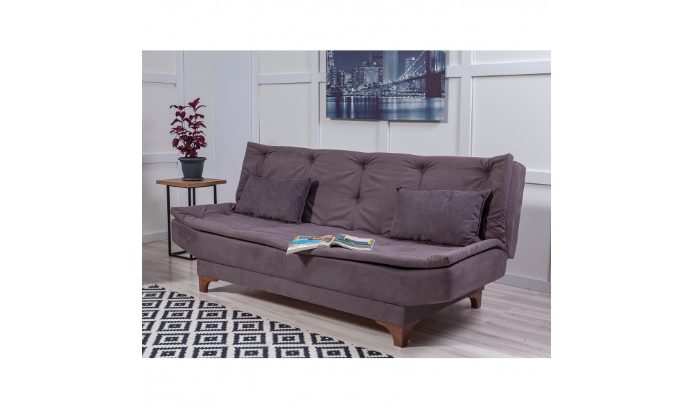 Canapea extensibila cu 3 locuri, Kelebek - Antracit, 190 x 90 x 85 cm