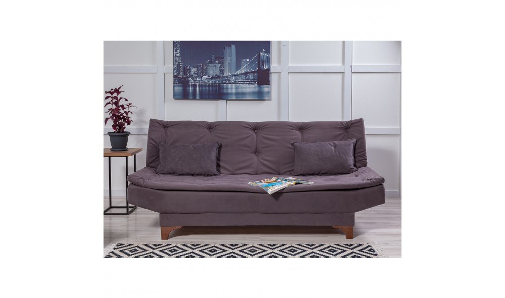 Canapea extensibila cu 3 locuri, Kelebek - Antracit, 190 x 90 x 85 cm