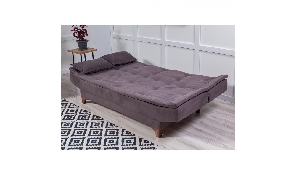 Canapea extensibila cu 3 locuri, Kelebek - Antracit, 190 x 90 x 85 cm