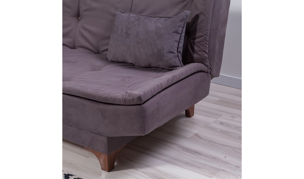 Canapea extensibila cu 3 locuri, Kelebek - Antracit, 190 x 90 x 85 cm