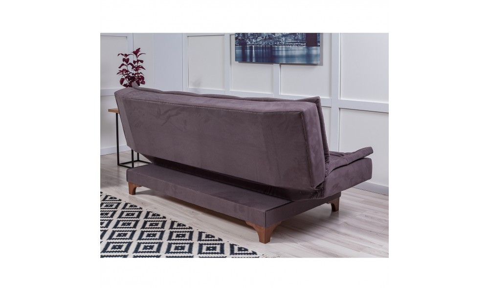 Canapea extensibila cu 3 locuri, Kelebek - Antracit, 190 x 90 x 85 cm