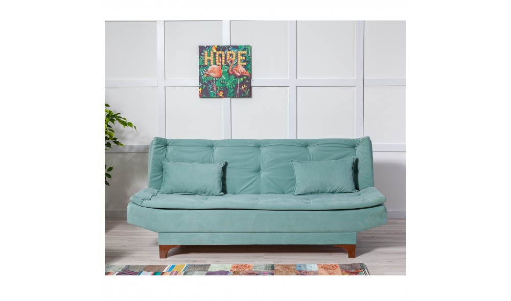 Canapea extensibila cu 3 locuri, Kelebek - Sea Green, 190 x 90 x 85 cm