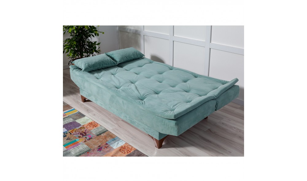 Canapea extensibila cu 3 locuri, Kelebek - Sea Green, 190 x 90 x 85 cm