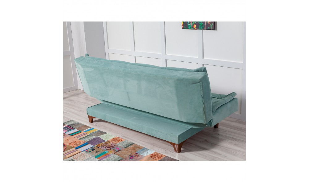 Canapea extensibila cu 3 locuri, Kelebek - Sea Green, 190 x 90 x 85 cm