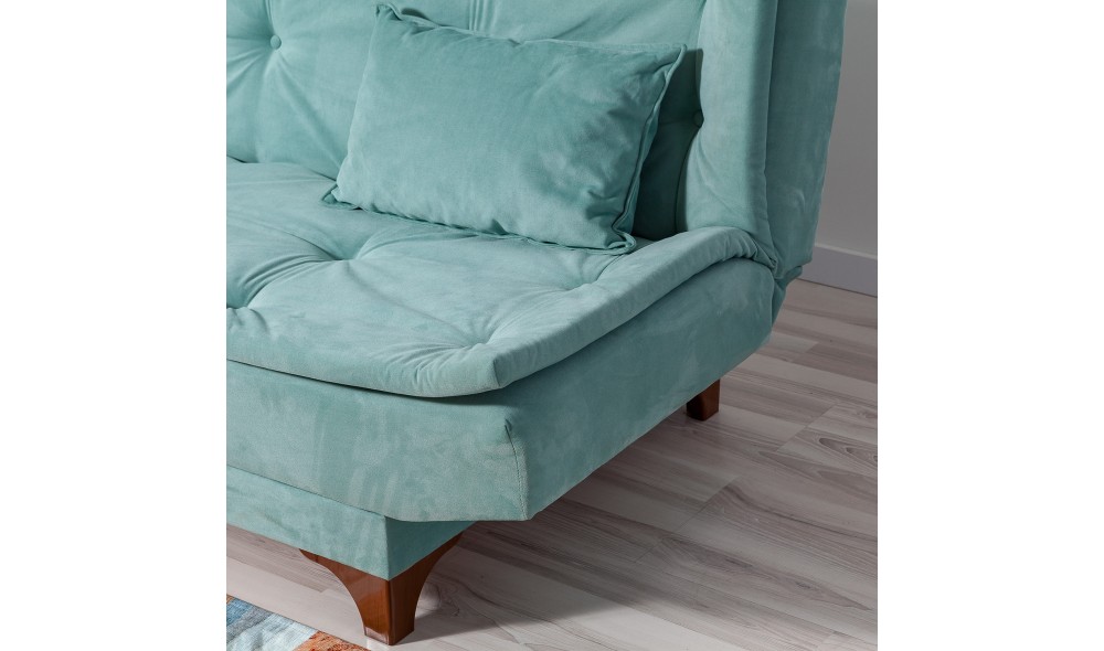 Canapea extensibila cu 3 locuri, Kelebek - Sea Green, 190 x 90 x 85 cm