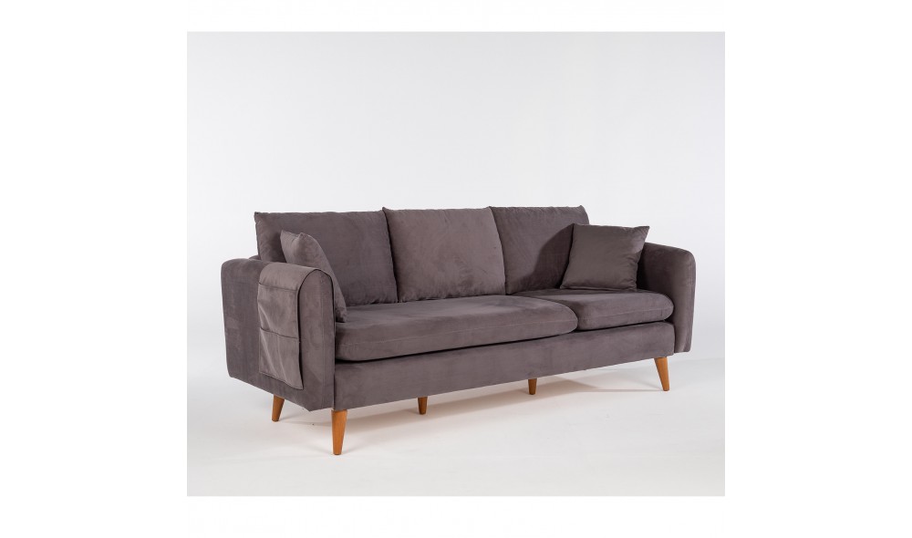 Canapea 3 locuri, Sofia - Antracit, 215 x 91 x 85 cm