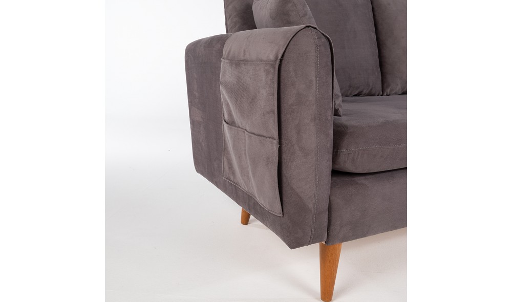 Canapea 3 locuri, Sofia - Antracit, 215 x 91 x 85 cm