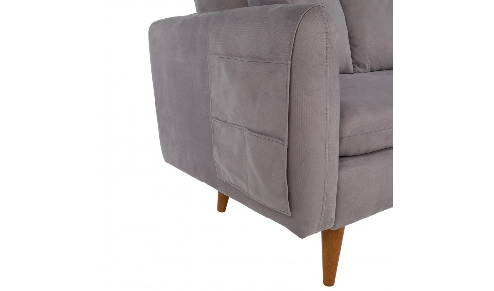 Canapea 3 locuri, Sofia - Gri, 215 x 91 x 85 cm