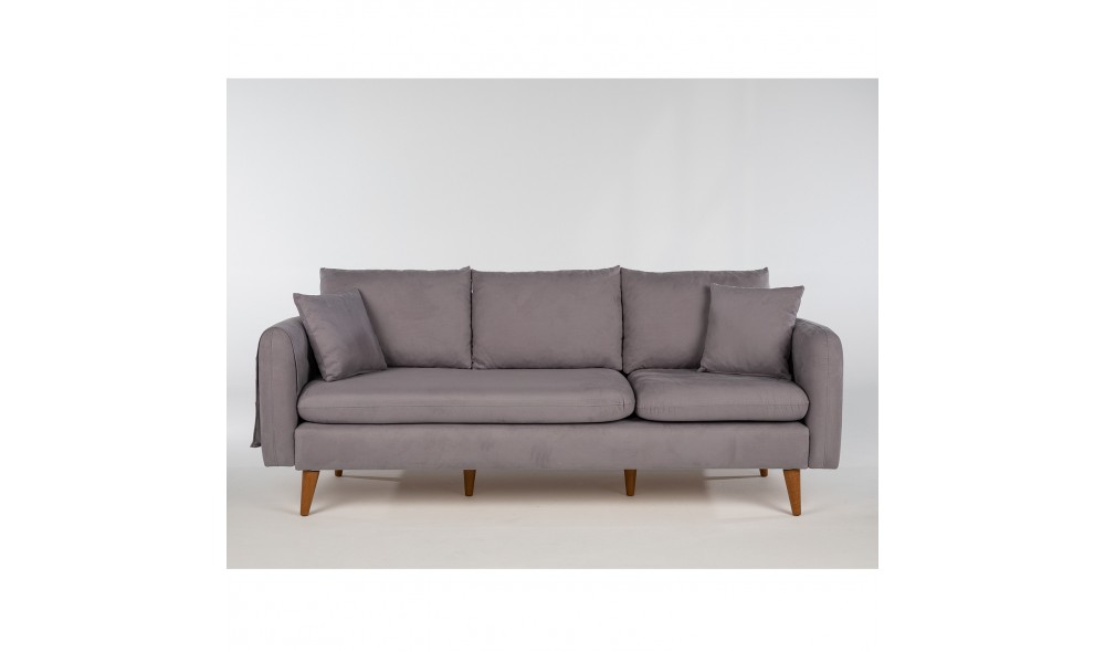 Canapea 3 locuri, Sofia - Gri, 215 x 91 x 85 cm