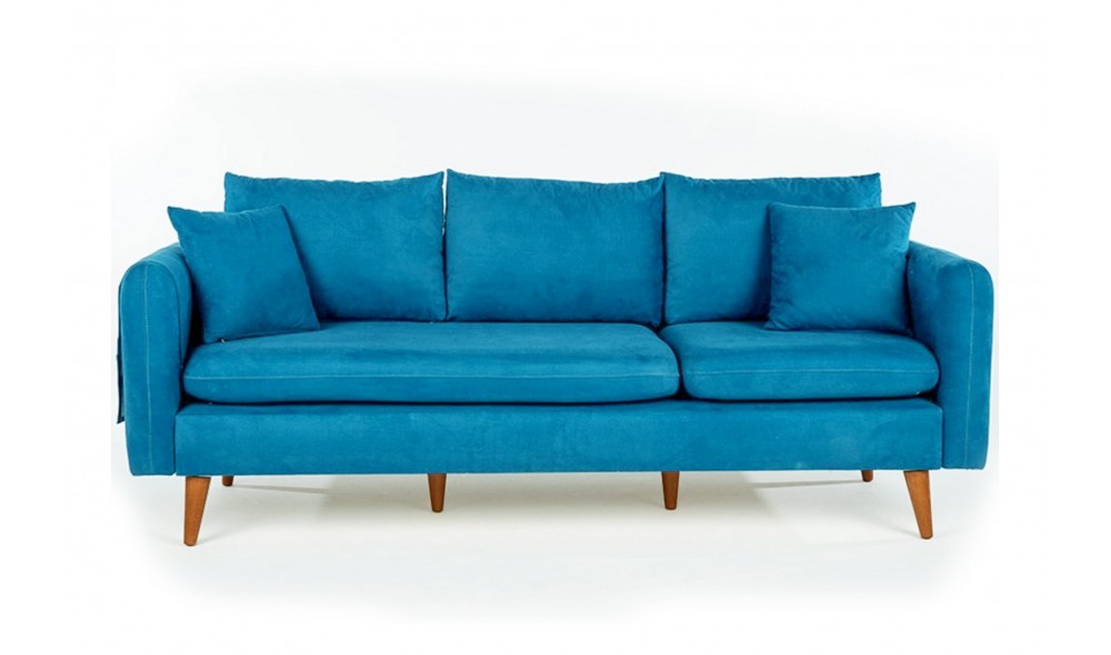 Canapea 3 locuri, Sofia - Albastru inchis, 215 x 91 x 85 cm