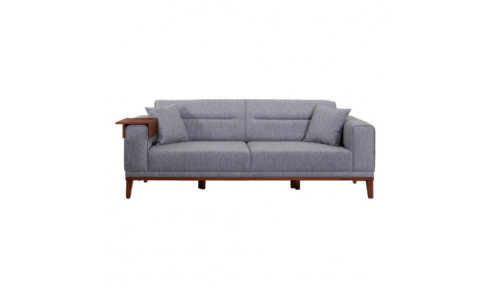 Canapea extensibila cu 3 locuri, Liones 3 - Gri, 223 x 82 x 94 cm
