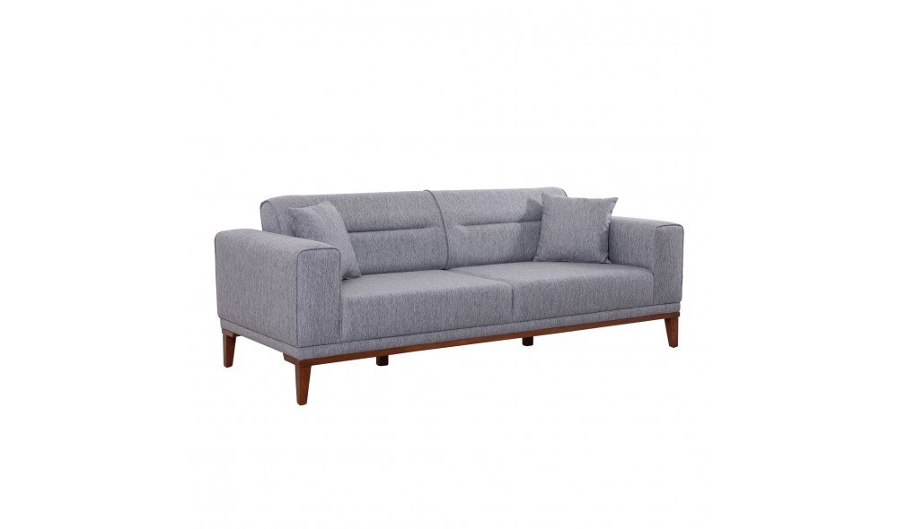 Canapea extensibila cu 3 locuri, Liones 3 - Gri, 223 x 82 x 94 cm