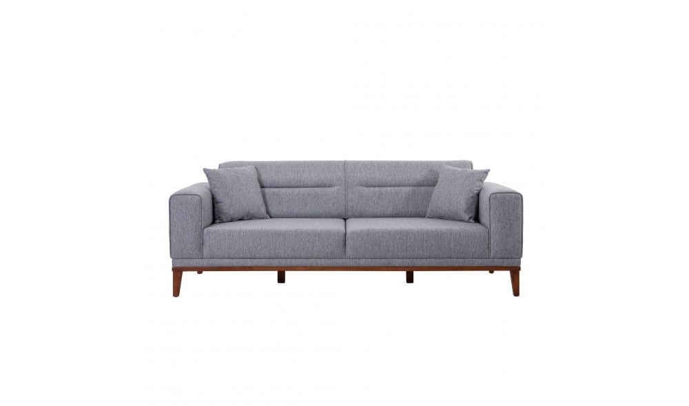 Canapea extensibila cu 3 locuri, Liones 3 - Gri, 223 x 82 x 94 cm