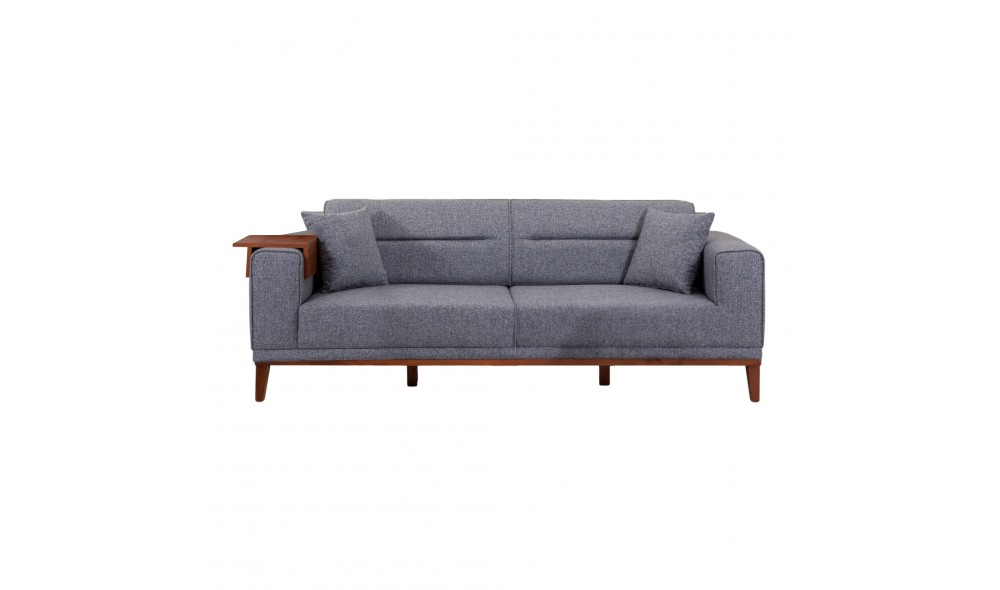 Canapea extensibila cu 3 locuri, Liones 3 - Gri inchis, 223 x 82 x 94 cm