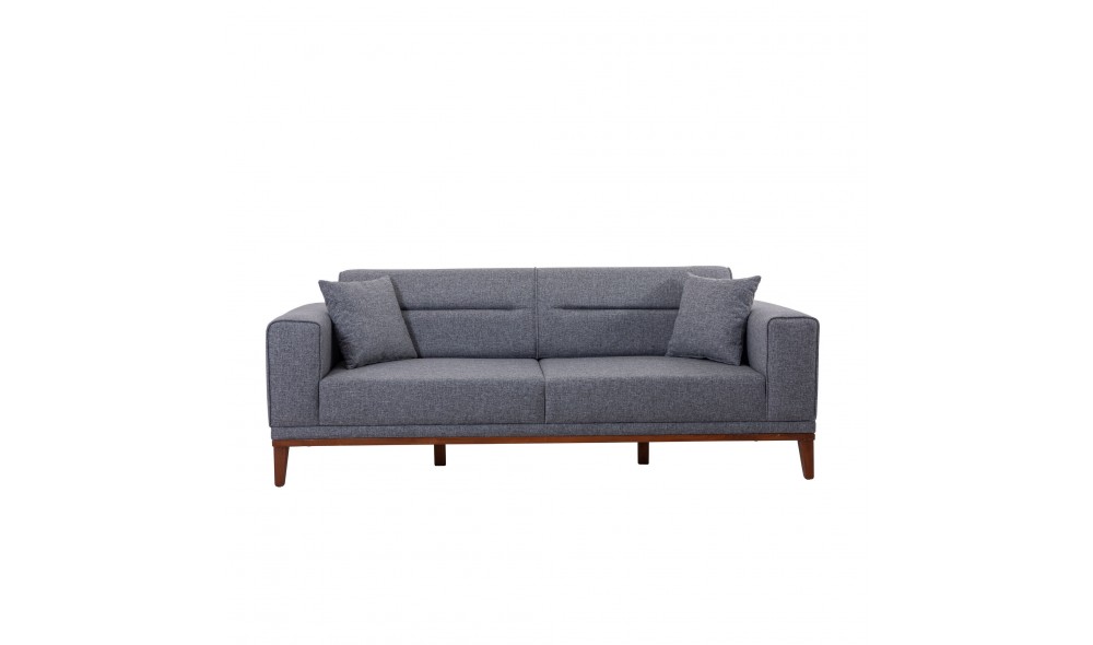 Canapea extensibila cu 3 locuri, Liones 3 - Gri inchis, 223 x 82 x 94 cm