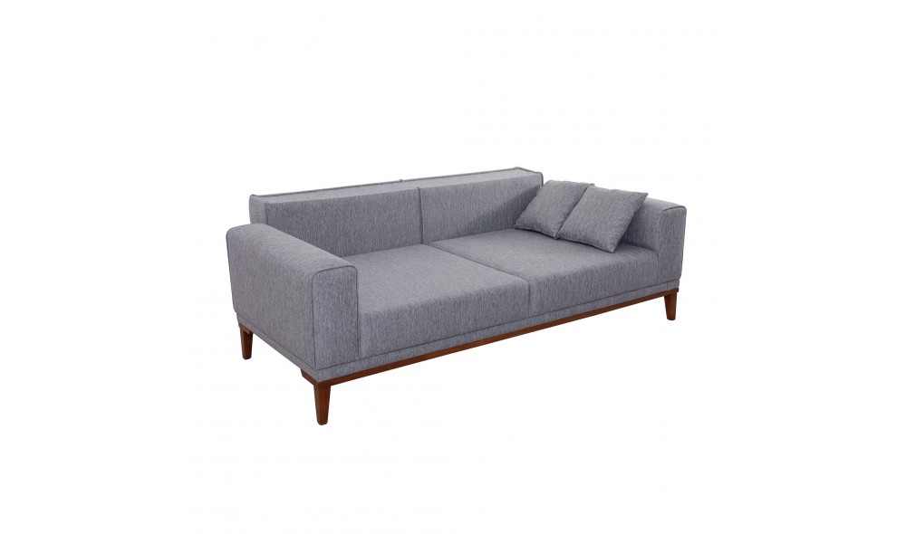 Canapea extensibila cu 3 locuri, Liones 34 - Gri, 223 x 82 x 94 cm