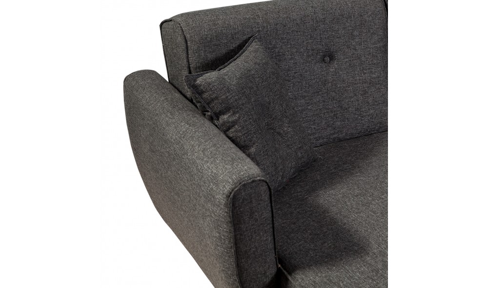 Canapea extensibila de colt, Aria Corner - Antracit, 277 x 86 x 175 cm