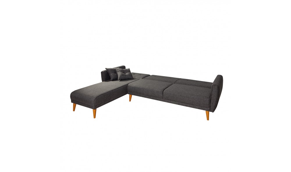 Canapea extensibila de colt, Aria Corner - Antracit, 277 x 86 x 175 cm