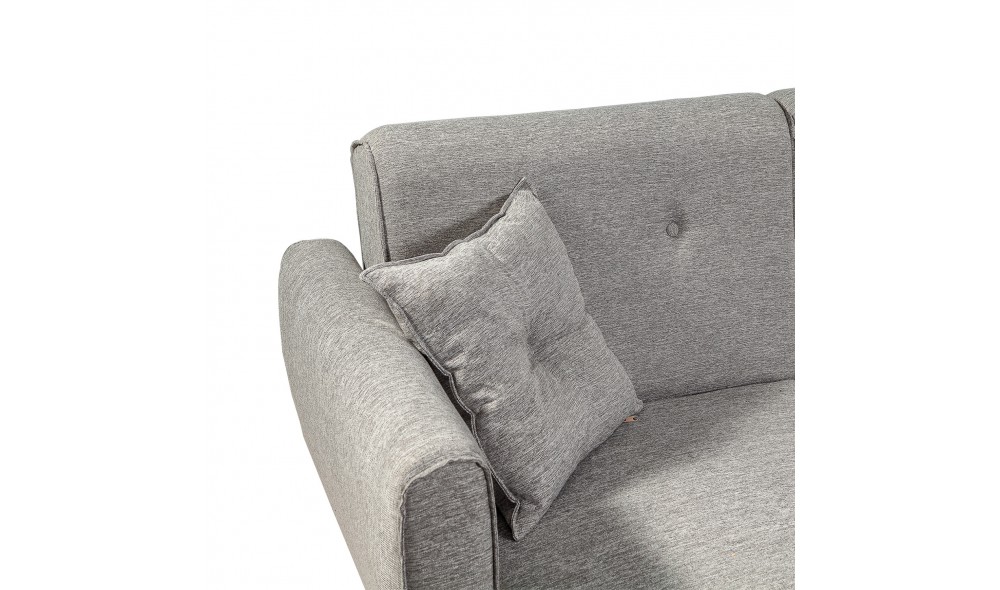 Canapea extensibila de colt, Aria Corner - Gri, 277 x 86 x 175 cm