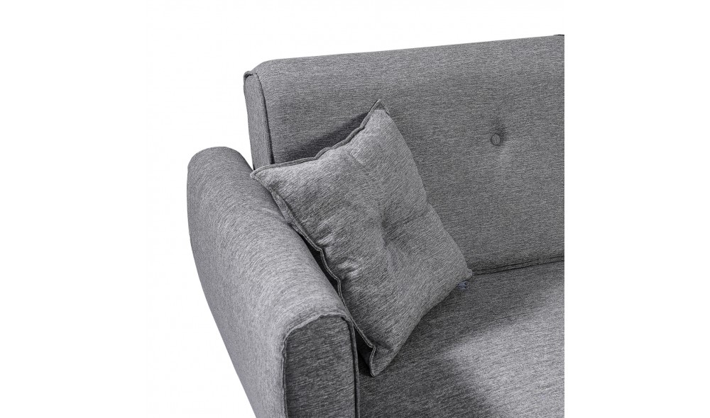 Canapea extensibila de colt, Aria Corner - Gri inchis, 277 x 86 x 175 cm