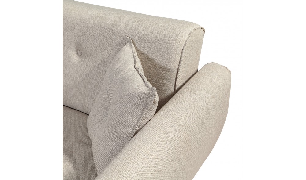 Canapea extensibila de colt, Aria Corner - Crema, 277 x 86 x 175 cm