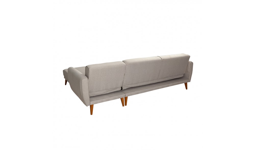 Canapea extensibila de colt, Aria Corner - Crema, 277 x 86 x 175 cm