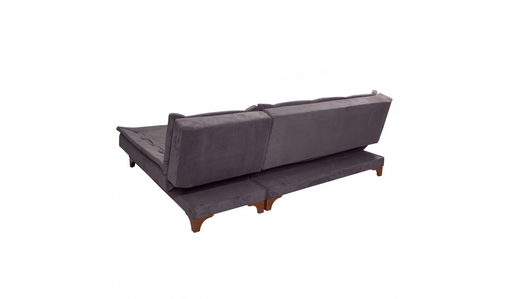 Canapea extensibila de colt, Kelebek Colt dreapta - Antracit, 225 x 86 x 160 cm