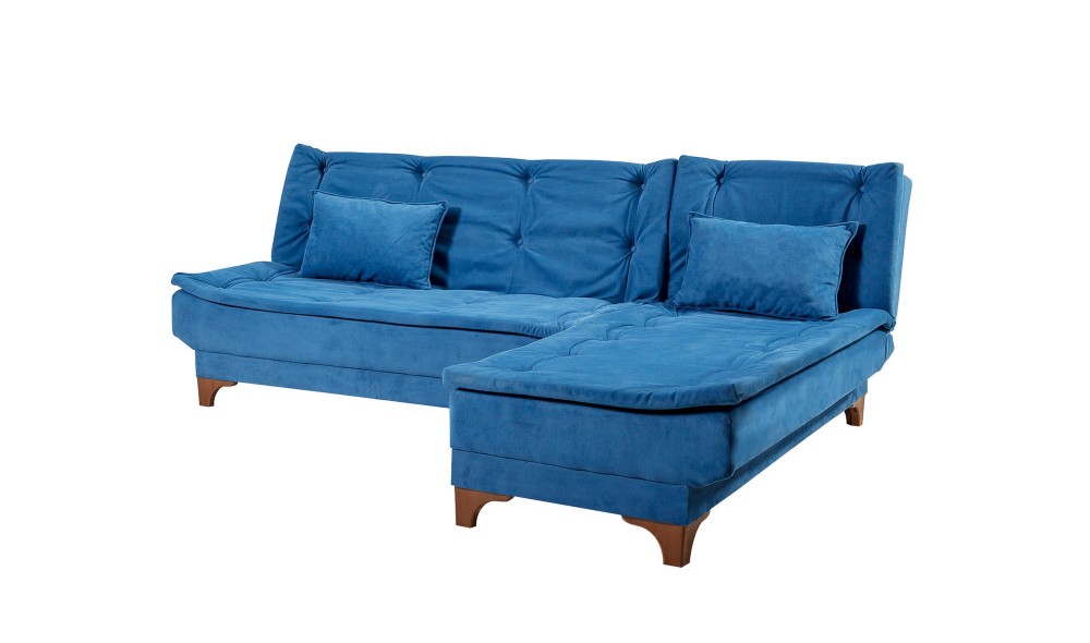 Canapea extensibila de colt, Kelebek Colt dreapta - Albastru inchis, 225 x 86 x 160 cm