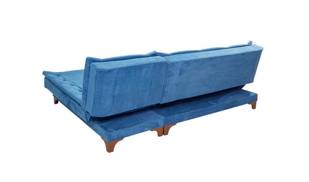 Canapea extensibila de colt, Kelebek Colt dreapta - Albastru inchis, 225 x 86 x 160 cm