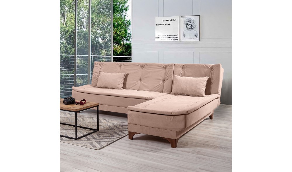 Canapea extensibila de colt, Kelebek Colt dreapta - Stanca, 225 x 86 x 160 cm