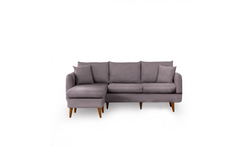 Canapea de coltar, Sofia Colt stanga - Gri, 215 x 91 x 145 cm