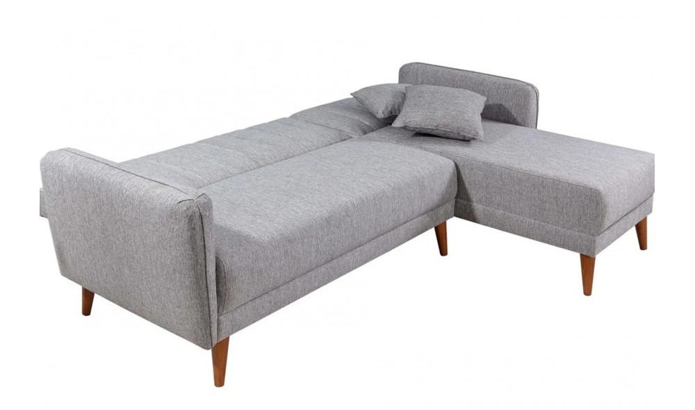 Canapea extensibila de colt, Aqua Corner Right - Crema, 225 x 85 x 150 cm