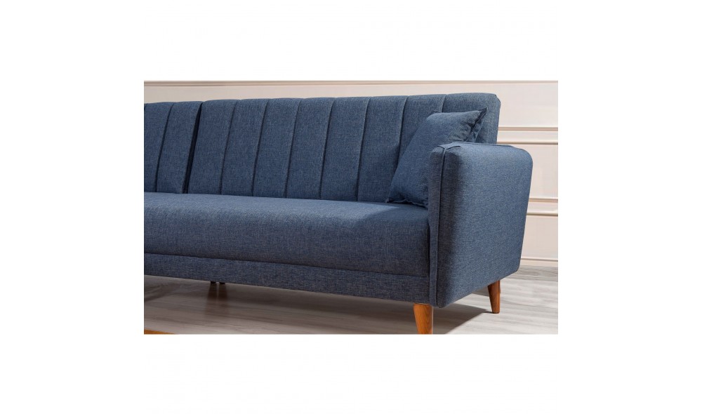 Canapea extensibila de colt, Aqua Colt stanga - Albastru inchis, 225 x 85 x 150 cm