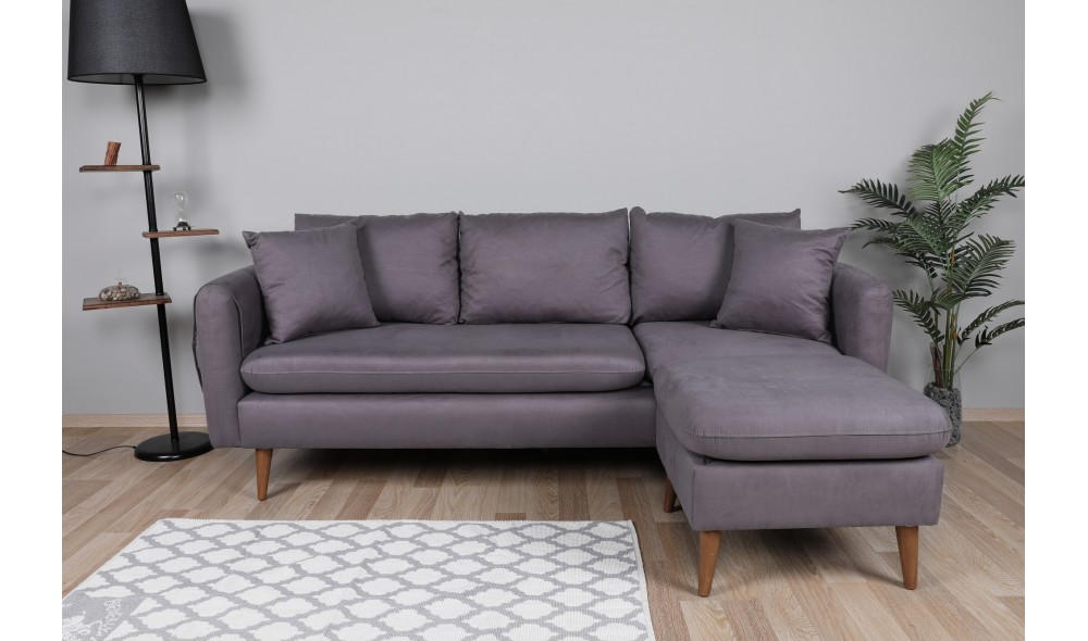 Canapea de coltar, Sofia Colt dreapta-antracit, 215 x 91 x 145 cm