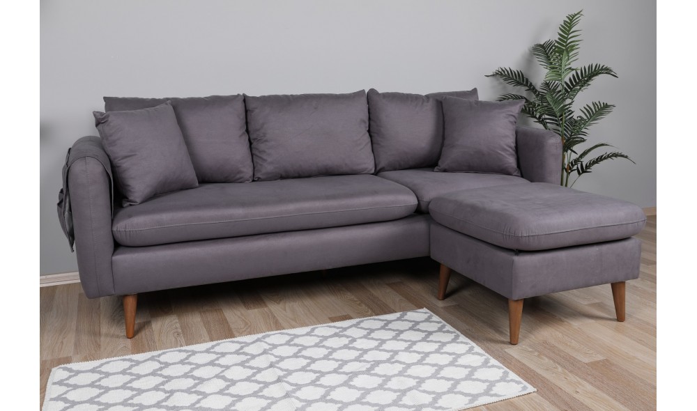 Canapea de coltar, Sofia Colt dreapta-antracit, 215 x 91 x 145 cm