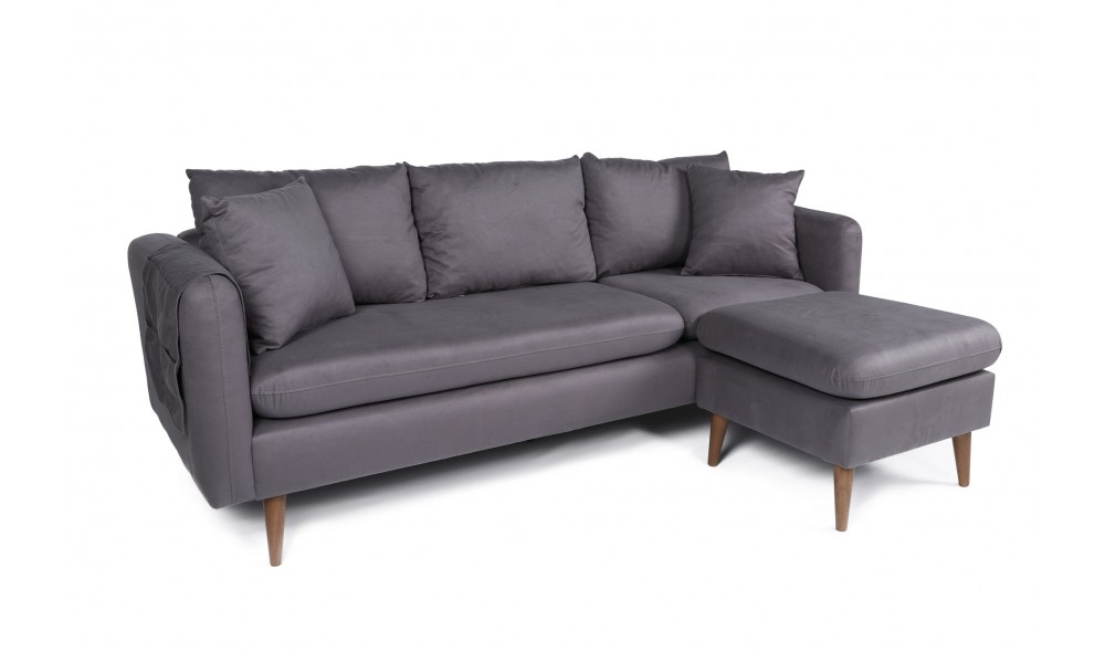 Canapea de coltar, Sofia Colt dreapta-antracit, 215 x 91 x 145 cm