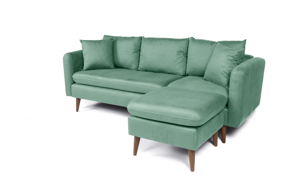 Canapea de coltar, Sofia Colt dreapta - Sea Green, 215 x 91 x 145 cm