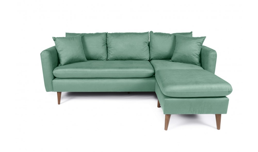 Canapea de coltar, Sofia Colt dreapta - Sea Green, 215 x 91 x 145 cm