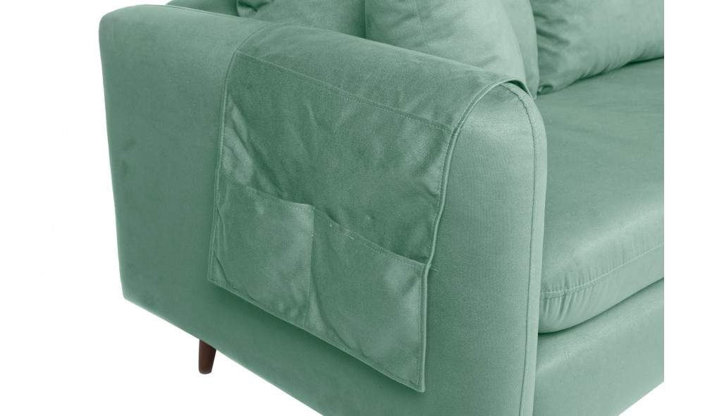 Canapea de coltar, Sofia Colt dreapta - Sea Green, 215 x 91 x 145 cm