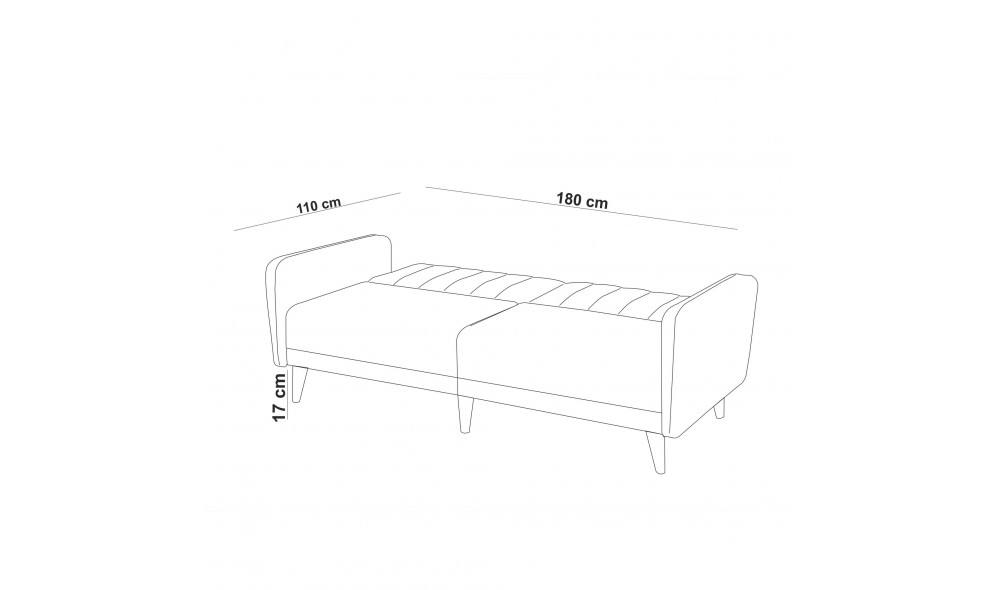 Set canapea extensibila, Aqua-TKM01-1053, 202 x 85 x 82 cm