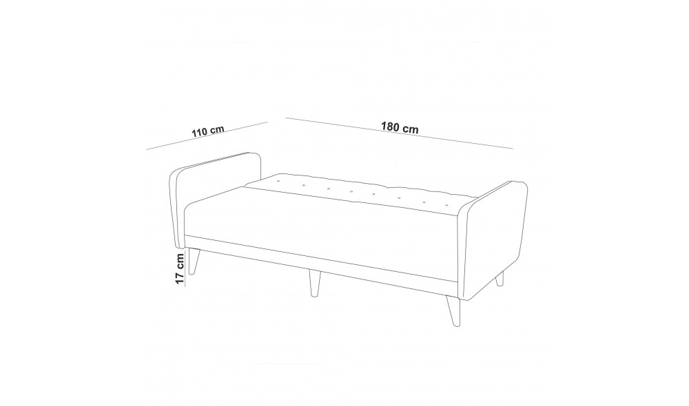Set canapea extensibila, Aria-TKM03-1008, 205 x 85 x 80 cm