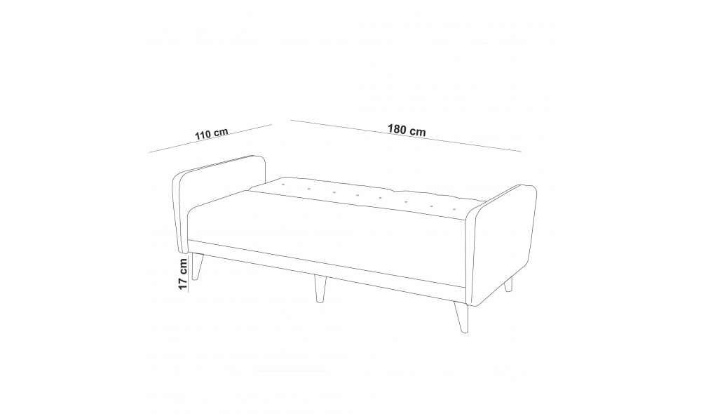 Set canapea extensibila, Aria-TKM06-1048, 205 x 85 x 80 cm